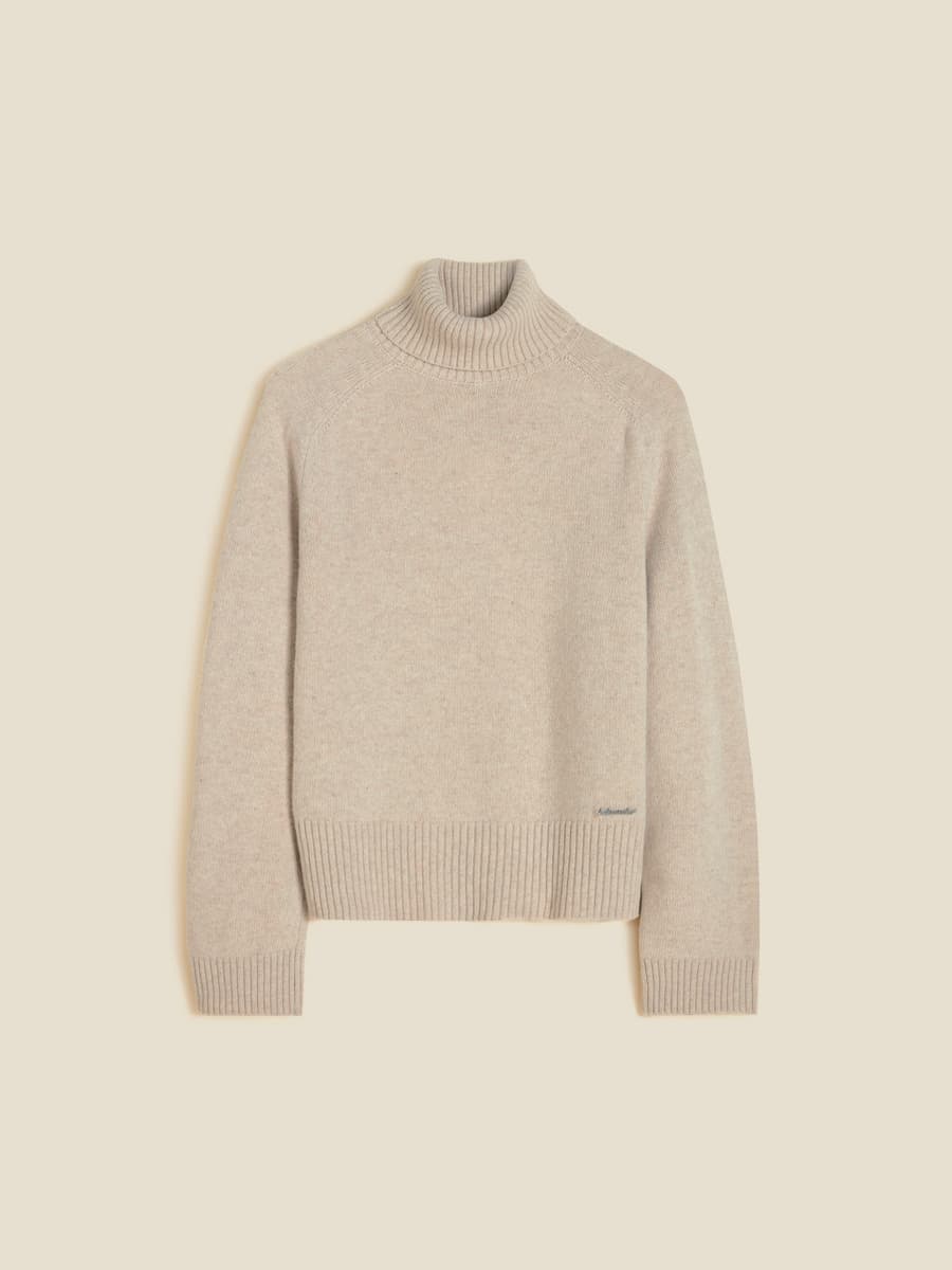 W. Lambswool Knit Turtle