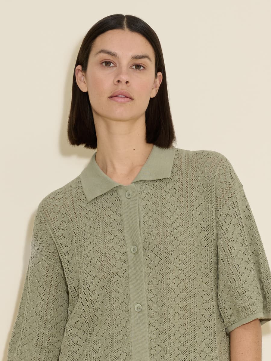 Loch Crochet Knit Shirt