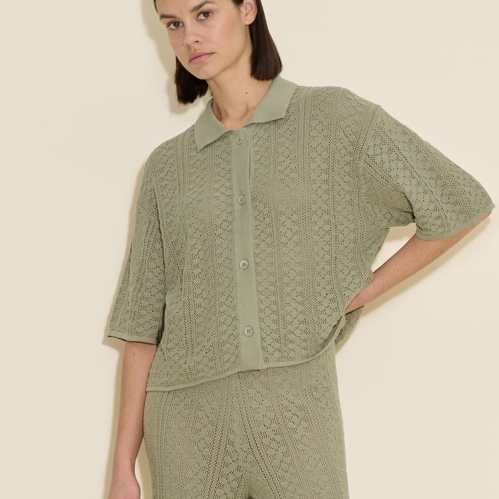 Loch Crochet Knit Shirt