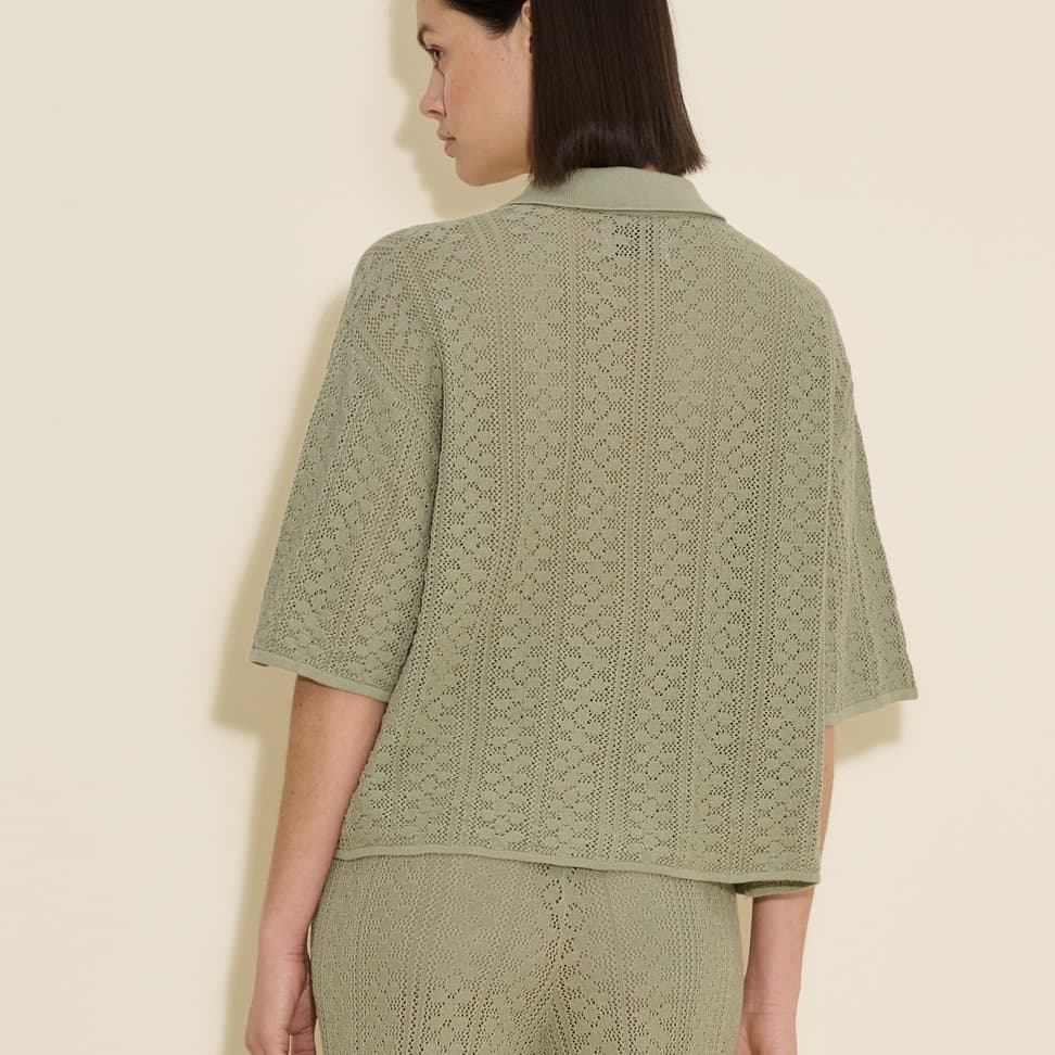 Loch Crochet Knit Shirt