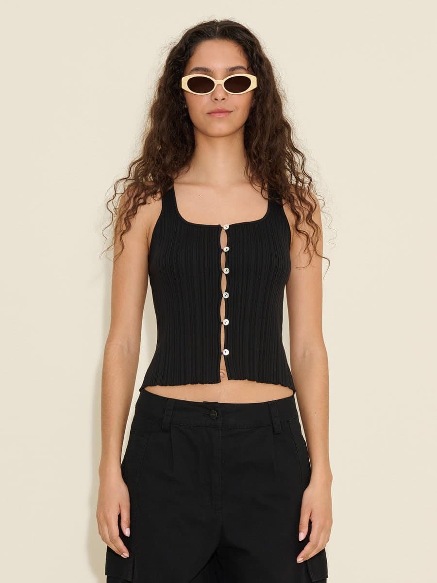 Uneven Rib Knit Singlet