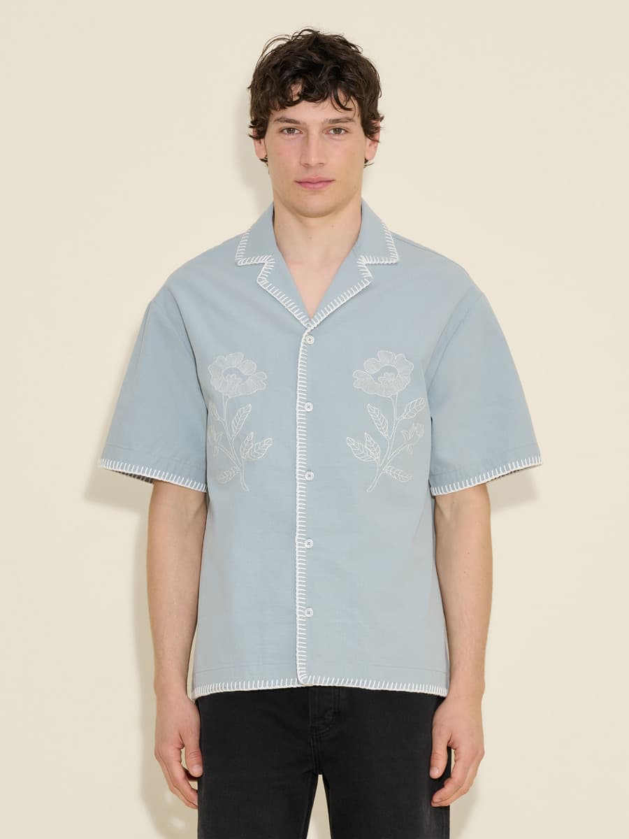 Pier Embroidery Faded Short Sleeve Shirt