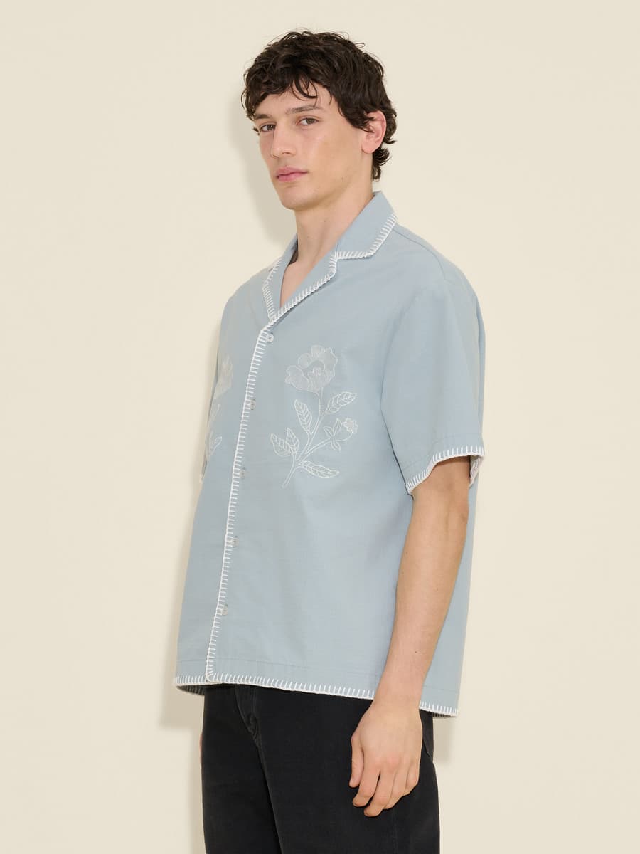 Pier Embroidery Faded Short Sleeve Shirt