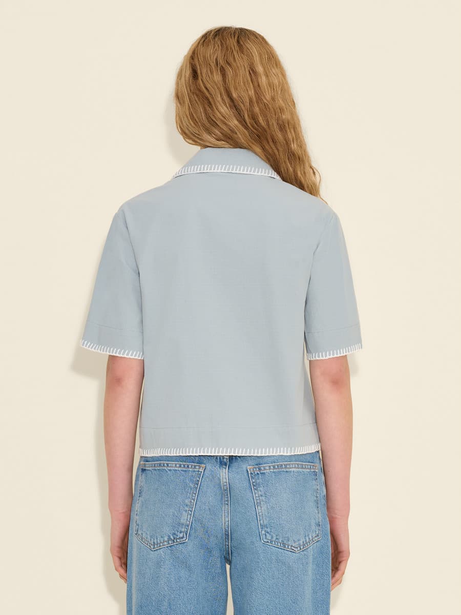 Gorti Cropped Embroidery Shirt