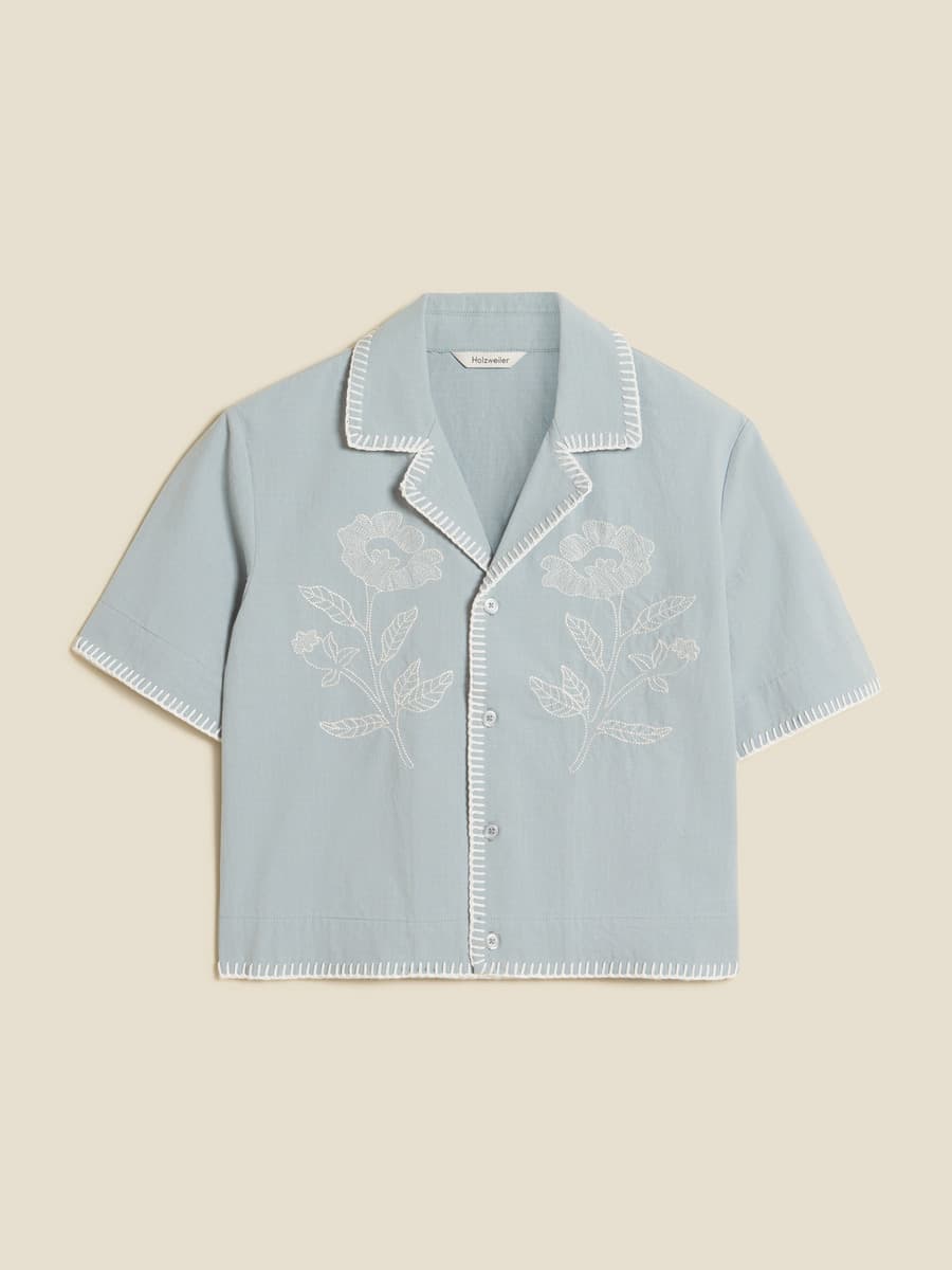 Gorti Cropped Embroidery Shirt