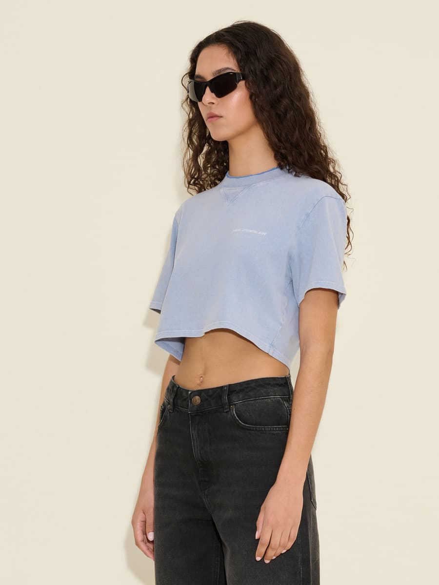 Kjerag Denim Fade Crop Tee