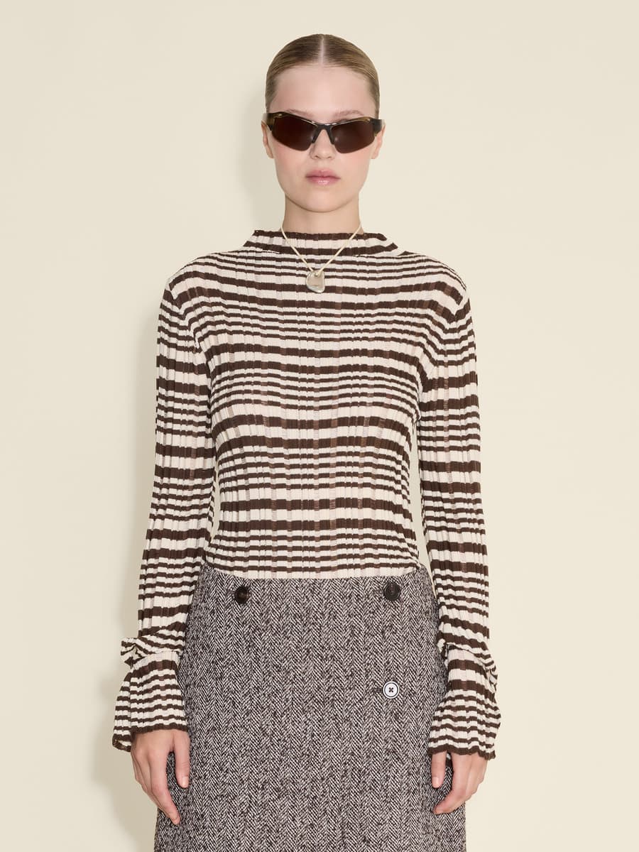 Rib Stripe Turtleneck