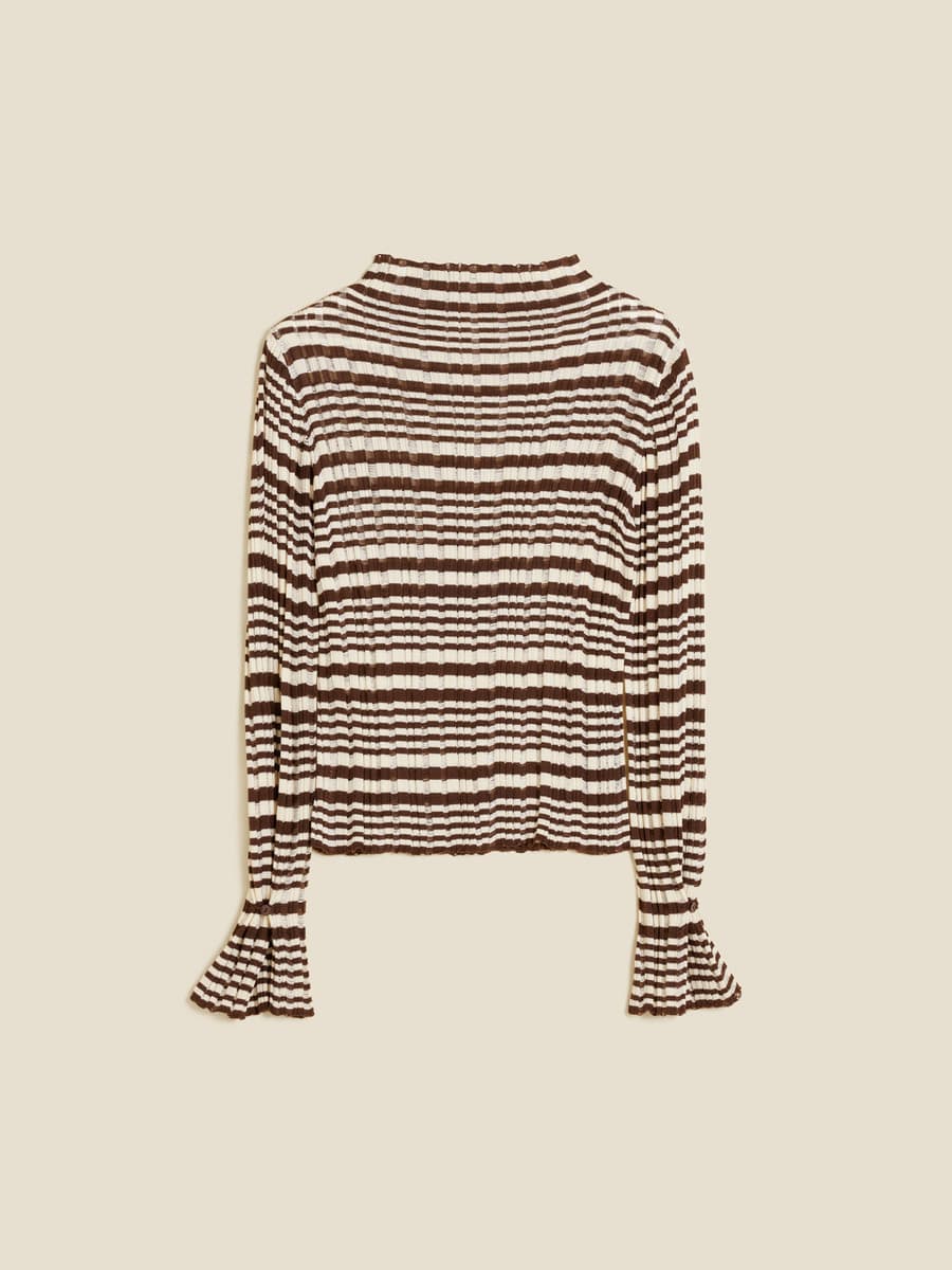 Rib Stripe Turtleneck