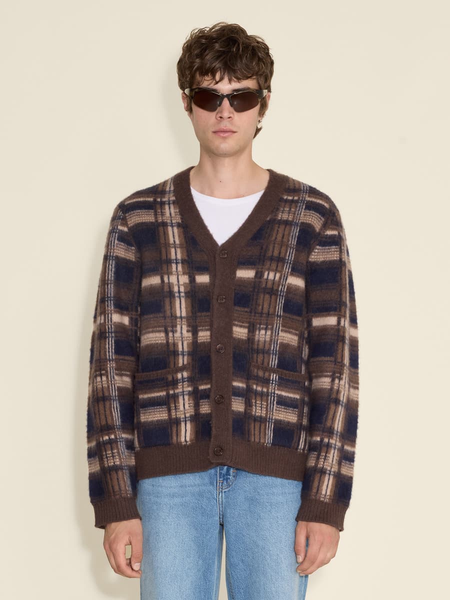 Covert Check Cardigan