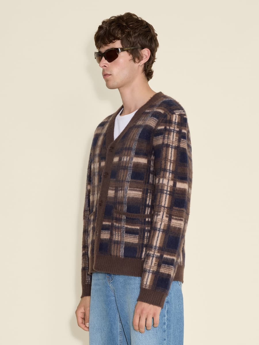 Covert Check Cardigan