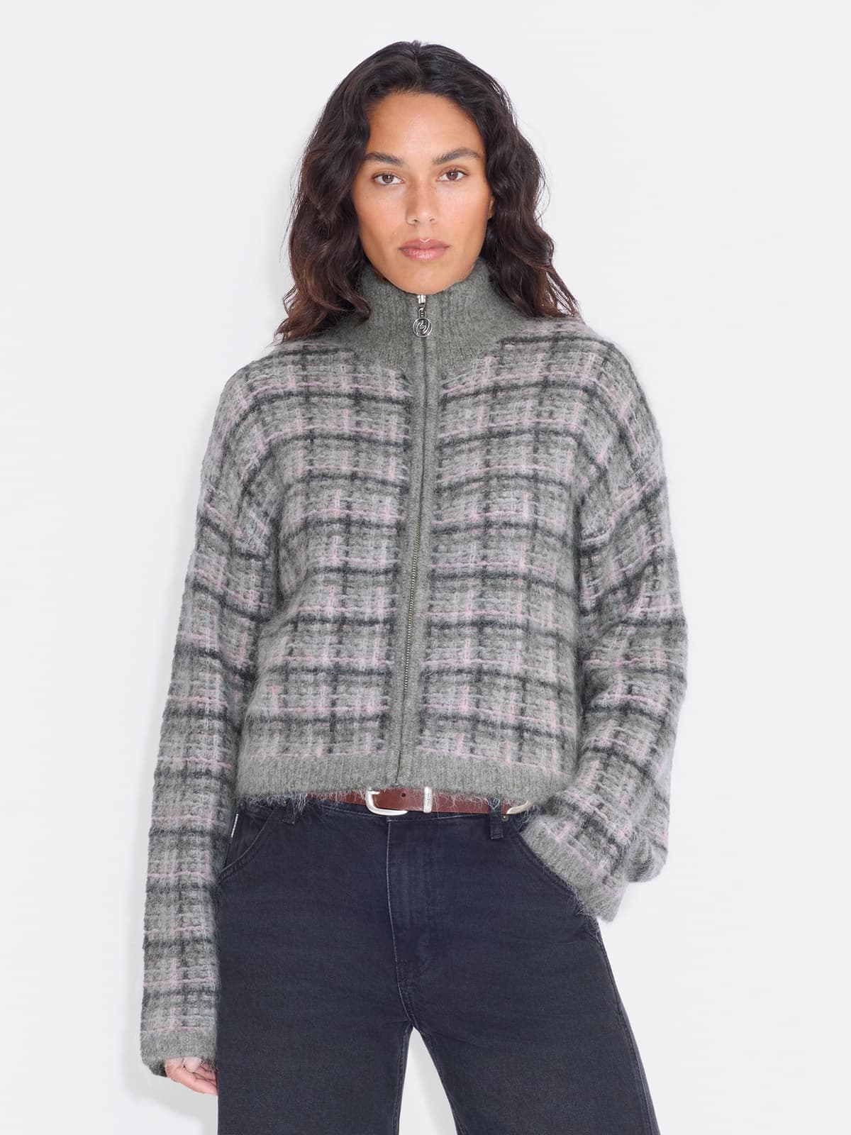 Peony Check Cardigan