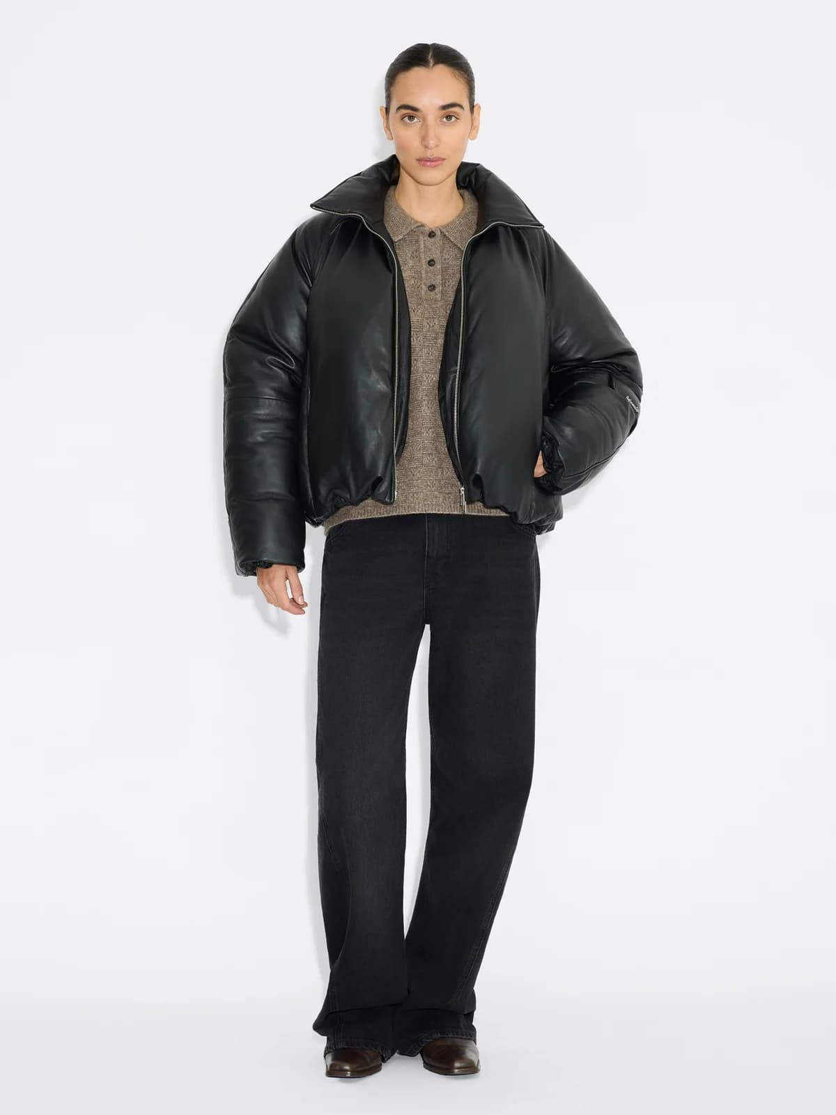 Berry Padded Leather Jkt