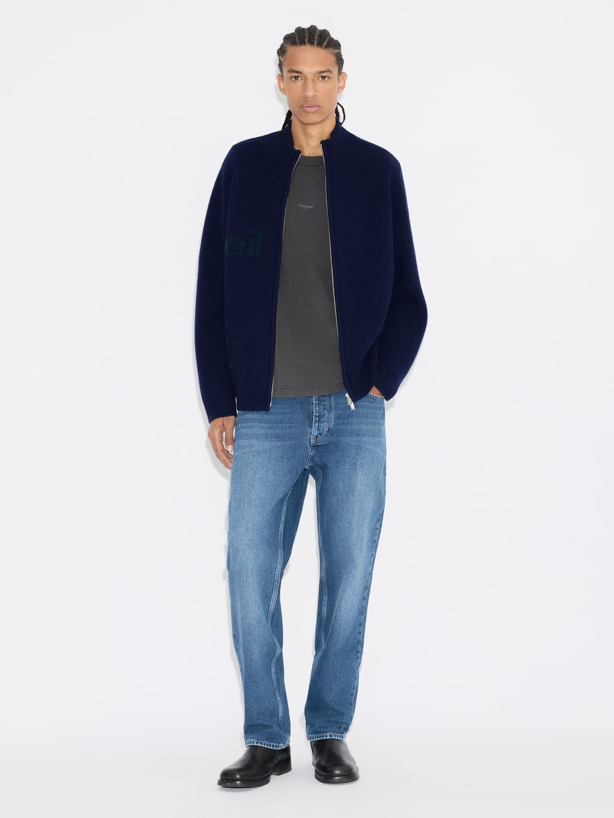 Haza Logo Zip-Up Cardigan
