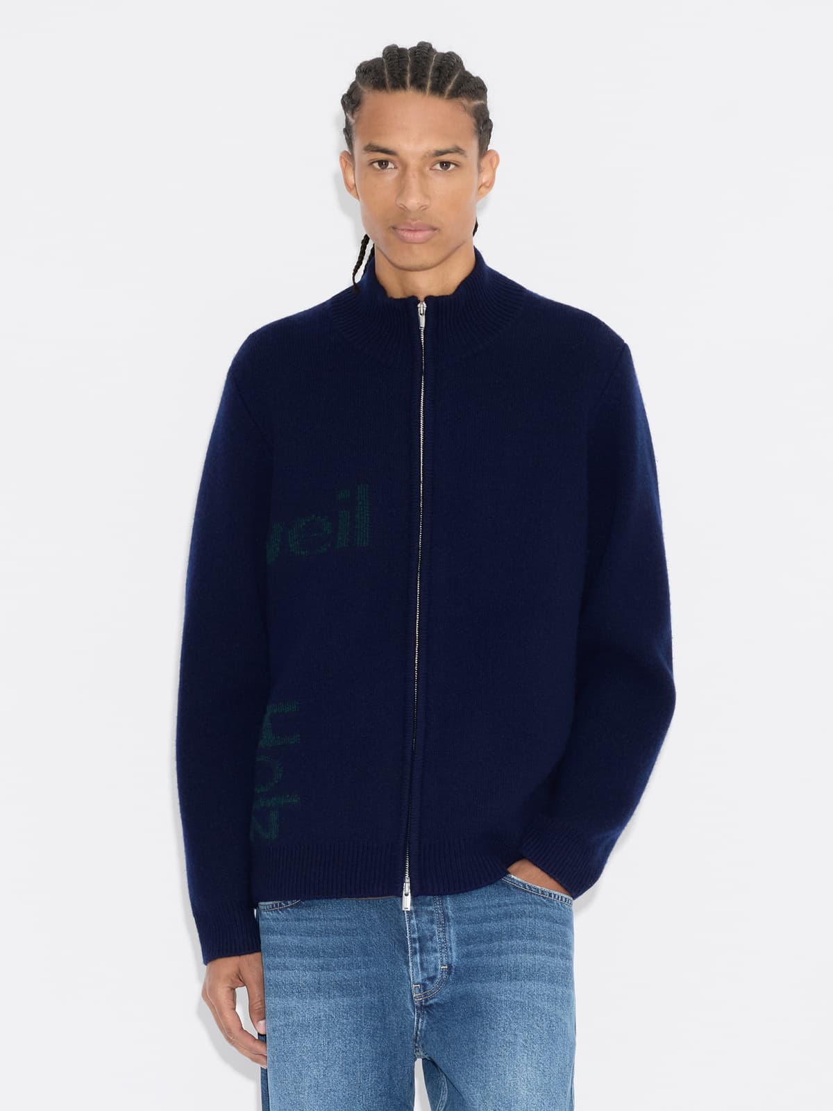 Haza Logo Zip-Up Cardigan