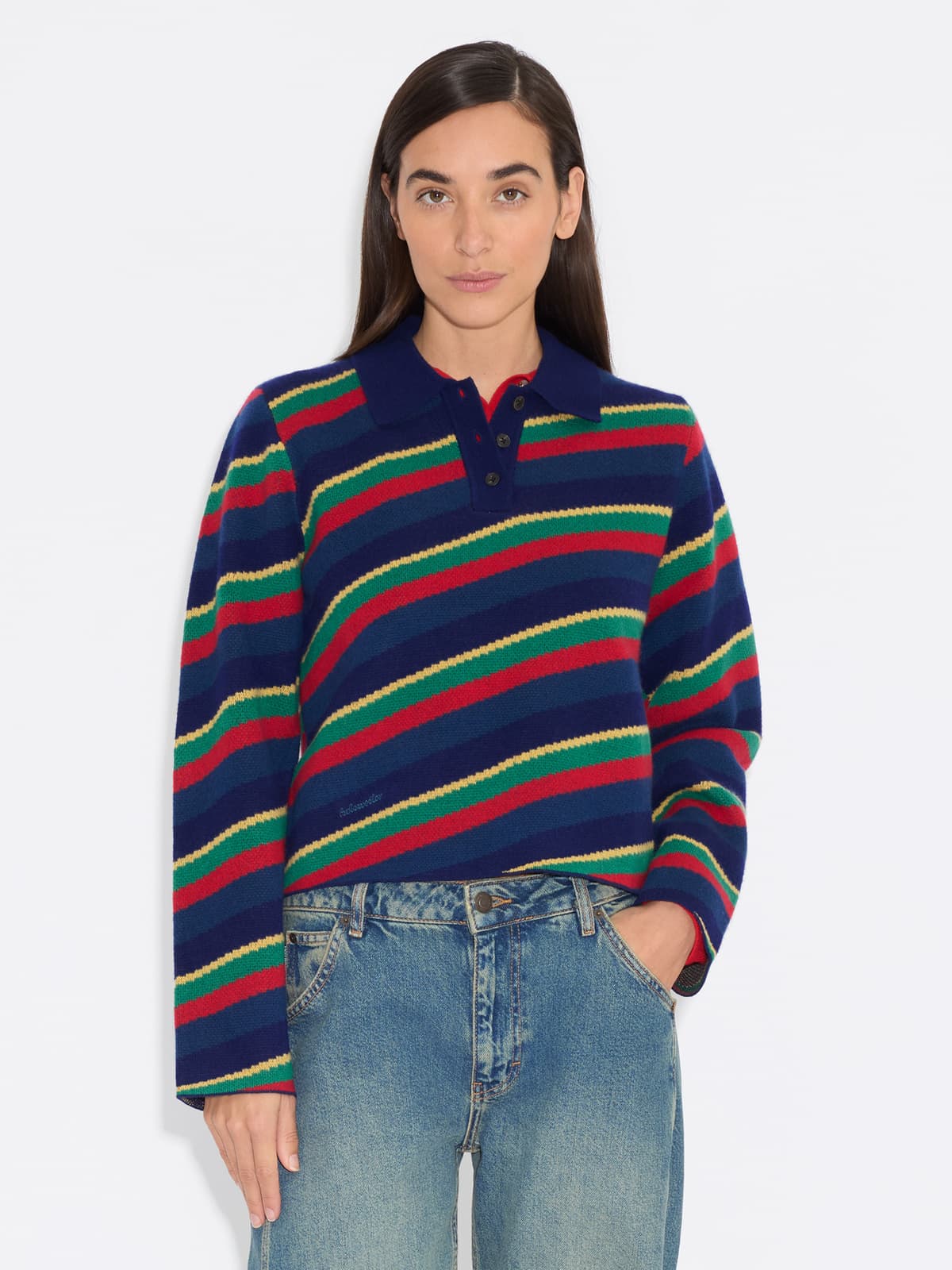 Nova Jacquard Polo Sweater