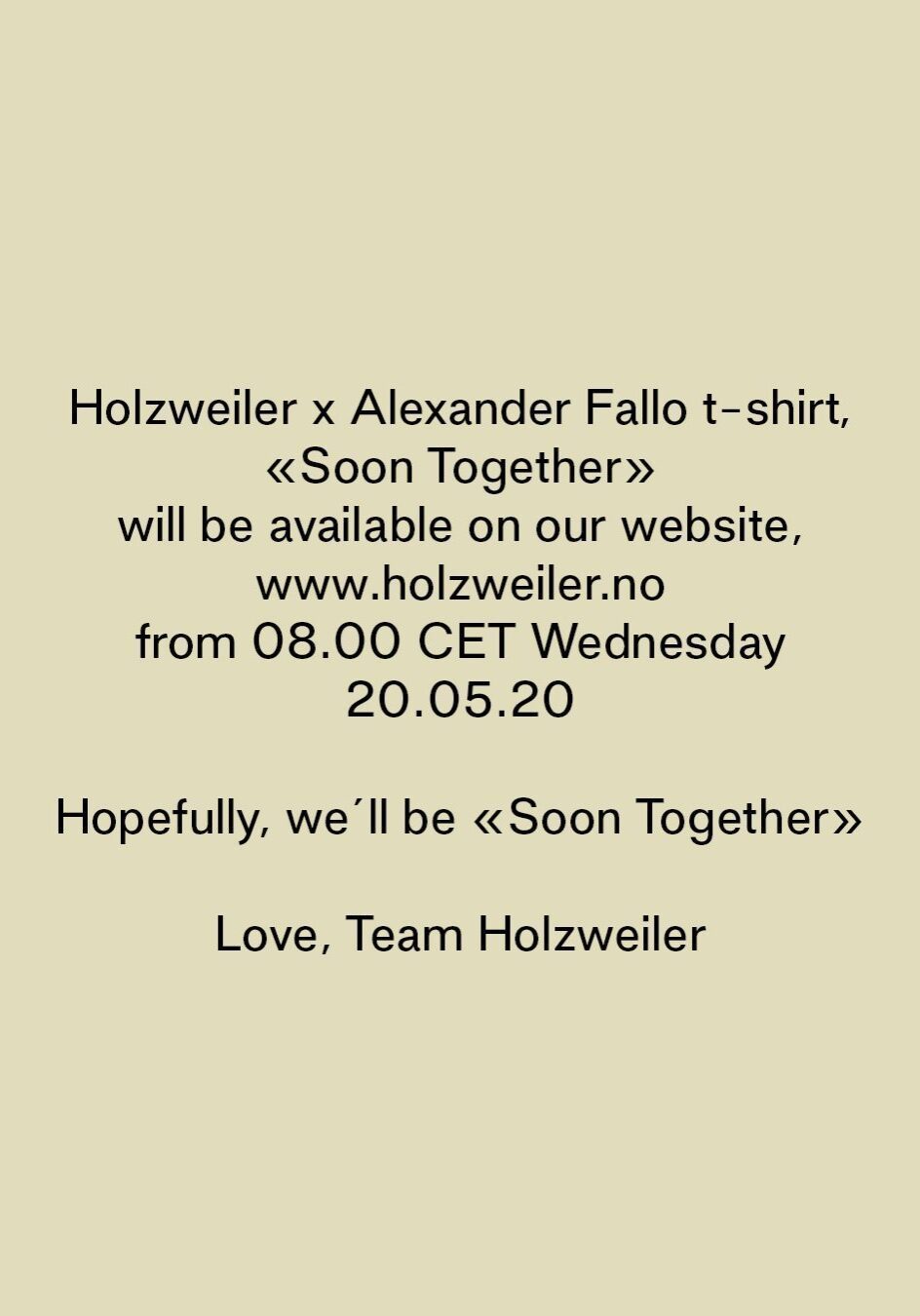 Holzweiler X Alexander Fallo
